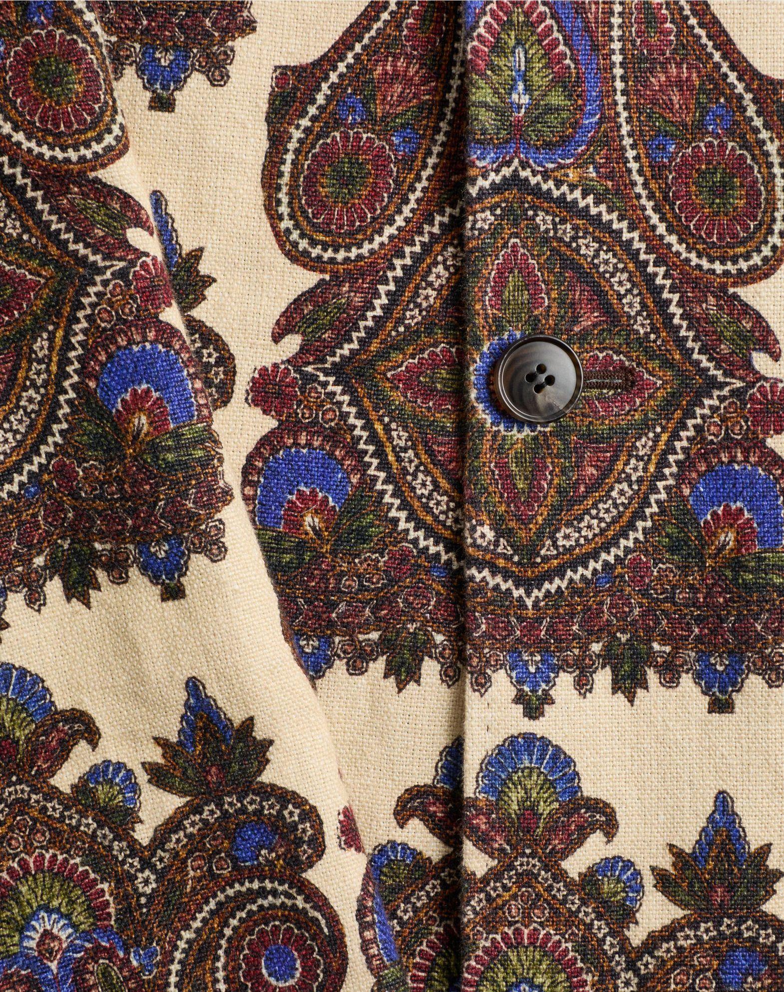 Single-Breasted Jacket In Canapone With Voyage Imaginaire Print Product Image