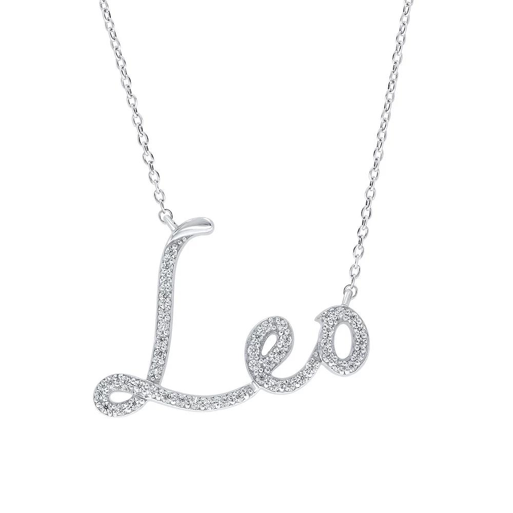 Irena Park Sterling Silver 1/3 Carat T.W. Diamond Zodiac Script Pendant Necklace, Women's, Size: 18", Libra Product Image
