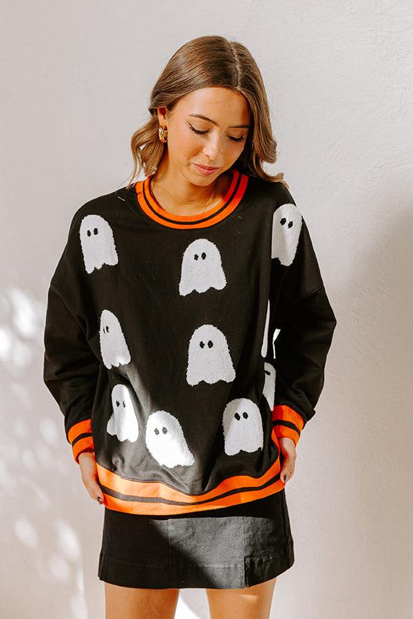 Hey Boo Embroidered Sweatshirt Product Image