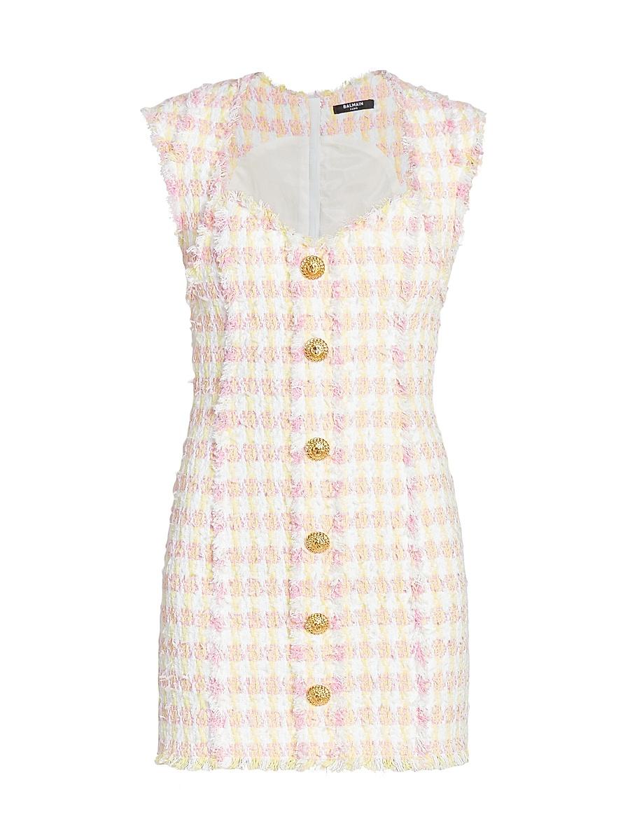 Womens Miami Plaid Tweed Minidress Product Image