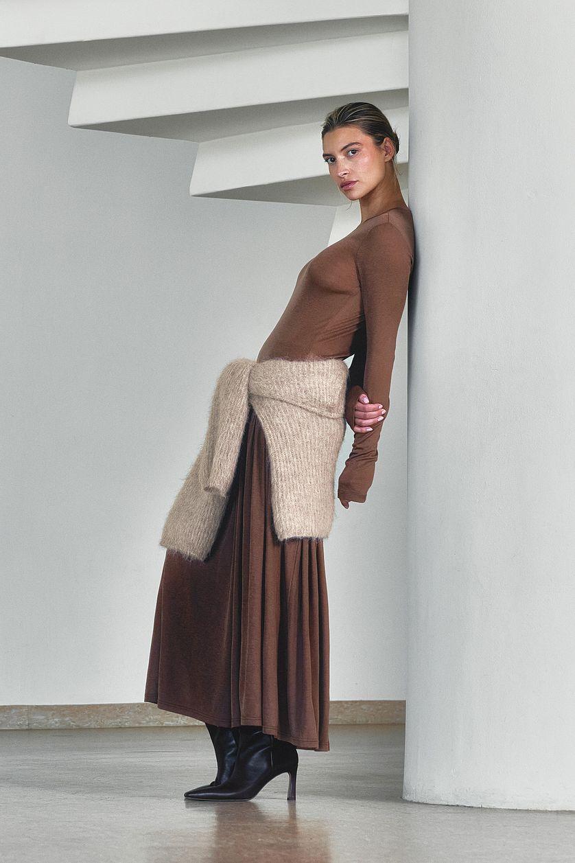 Dropped Waist Maxi Skirt Product Image