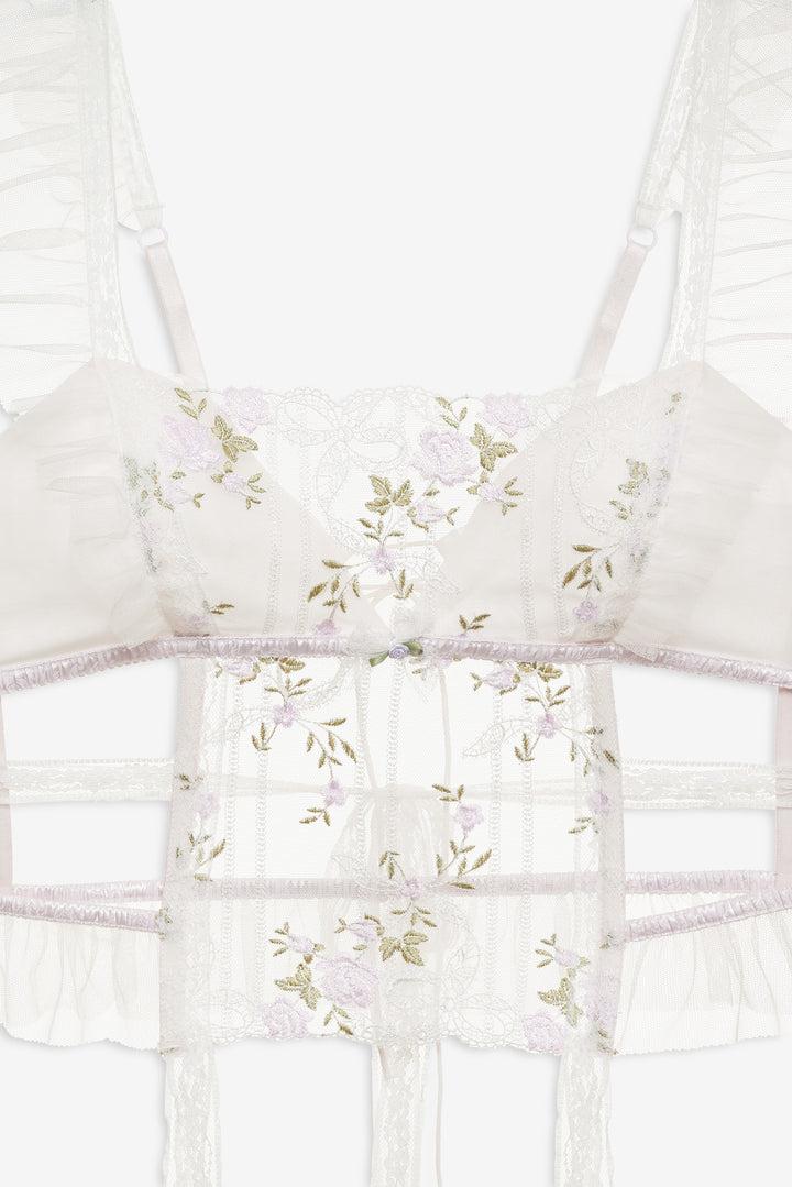 Lattice Bows Bustier — White Product Image