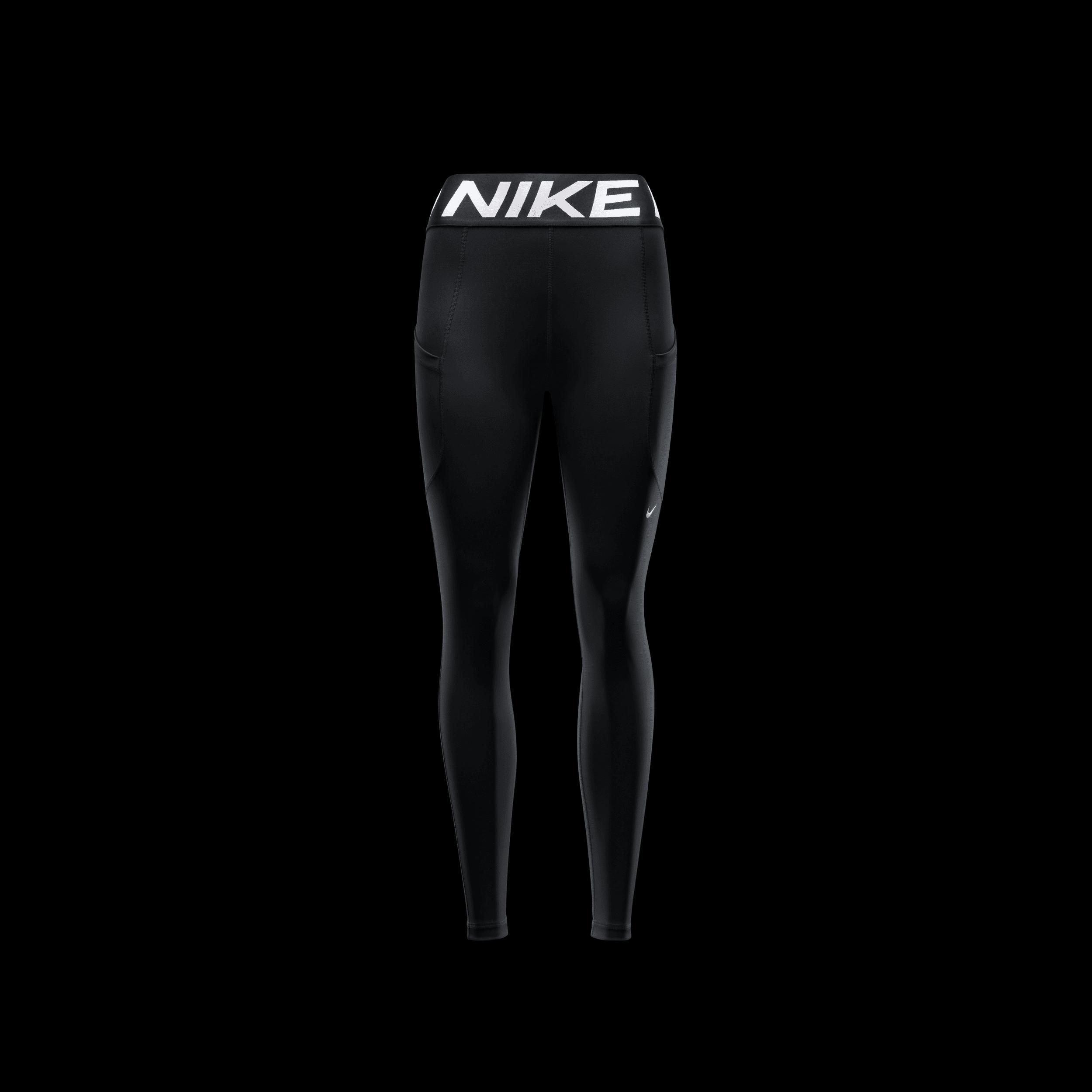 Nike Womens Nike Pro Dri-FIT High Rise SCLPT 7/8 Tights - Womens Black/White Product Image