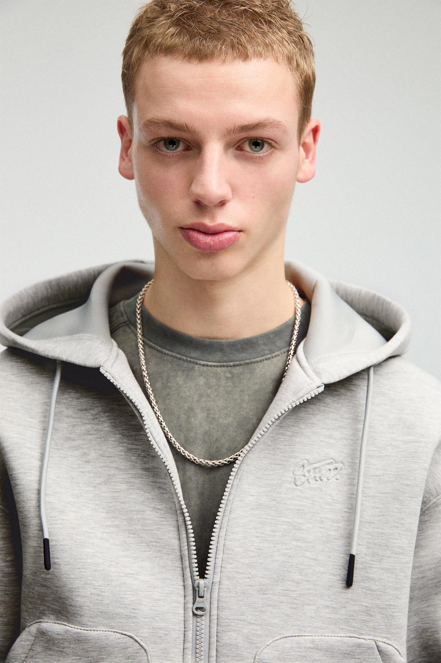 STWD neoprene-effect hooded jacket Product Image