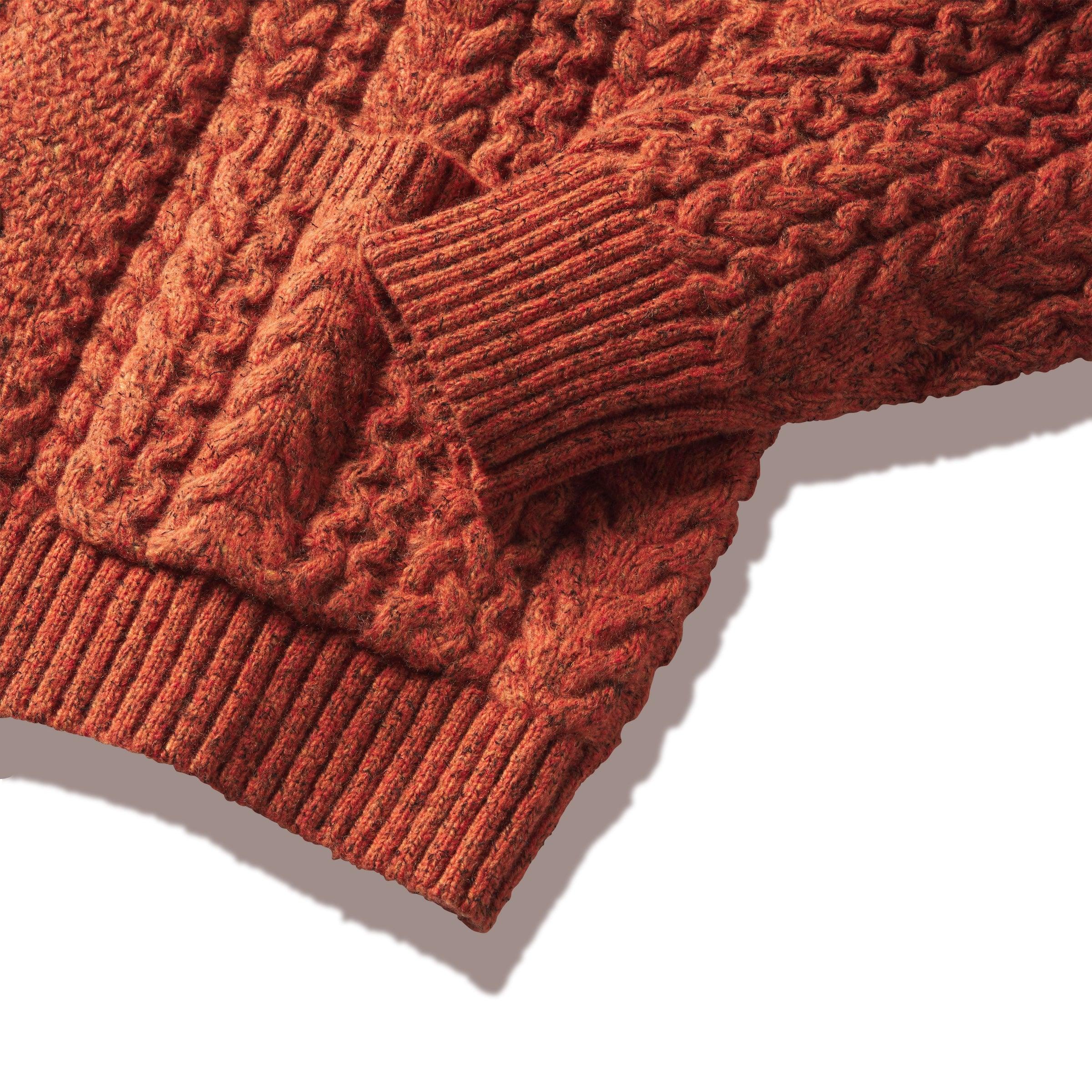 Melange Cable  Shawl Cardigan - Burnt Orange Product Image