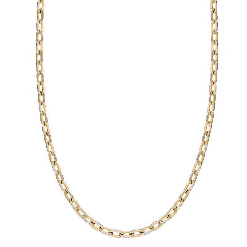 Mens LYNX Stainless Steel Chain Necklace Gold Tone Product Image