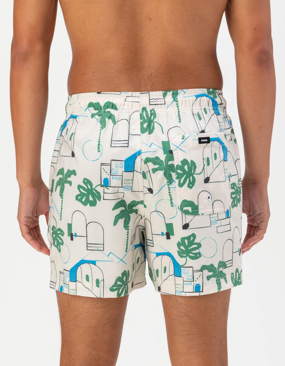 RSQ Mens Old Town Swim Shorts - TAUPE Product Image