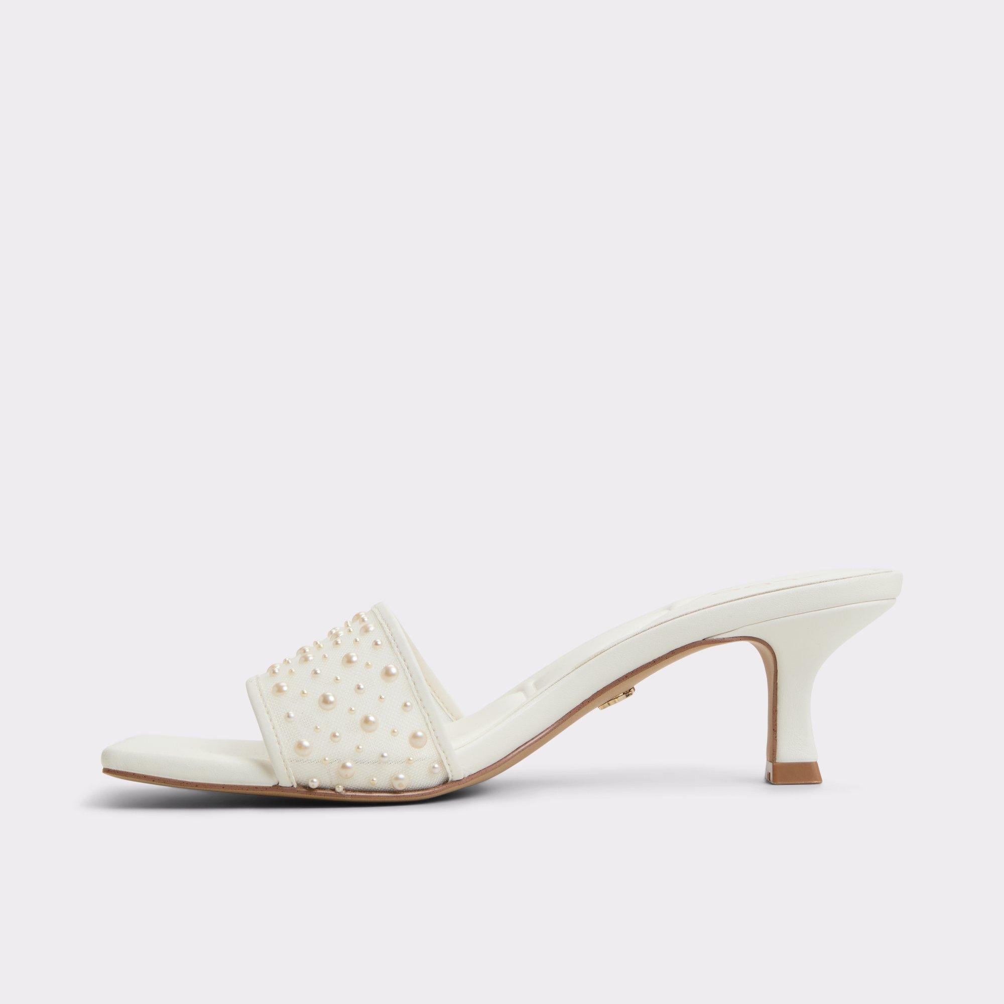 Pearlia White Women's Heeled mules | ALDO US Product Image
