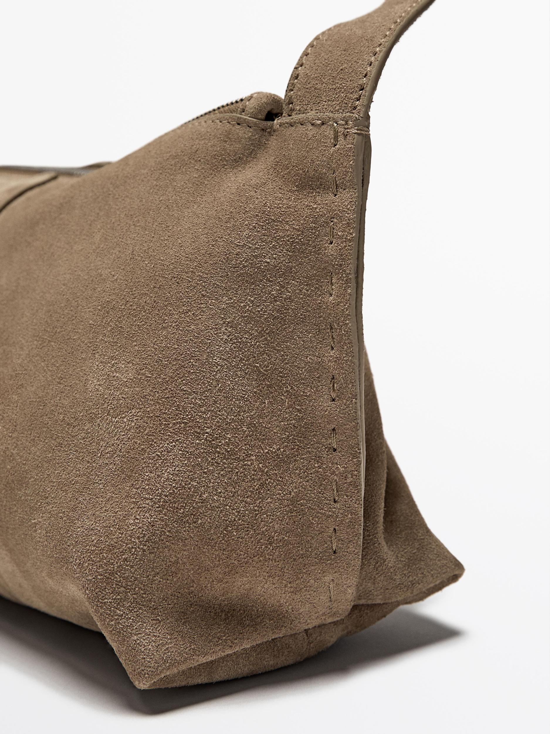 Split suede leather mini crossbody bag Product Image