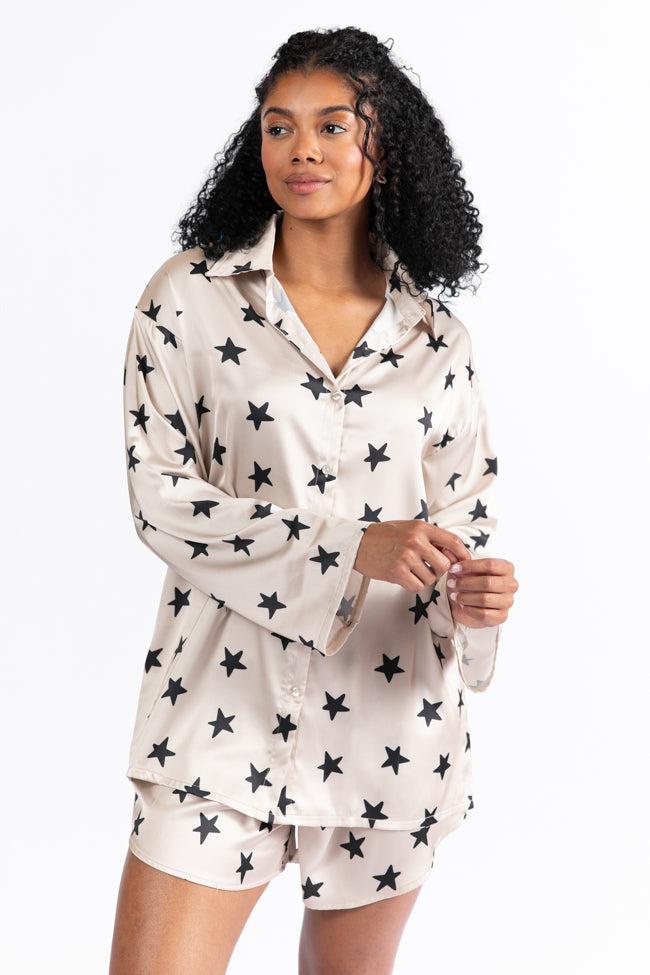 Pajama Party Neutral Stars Pajama Top FINAL SALE Product Image