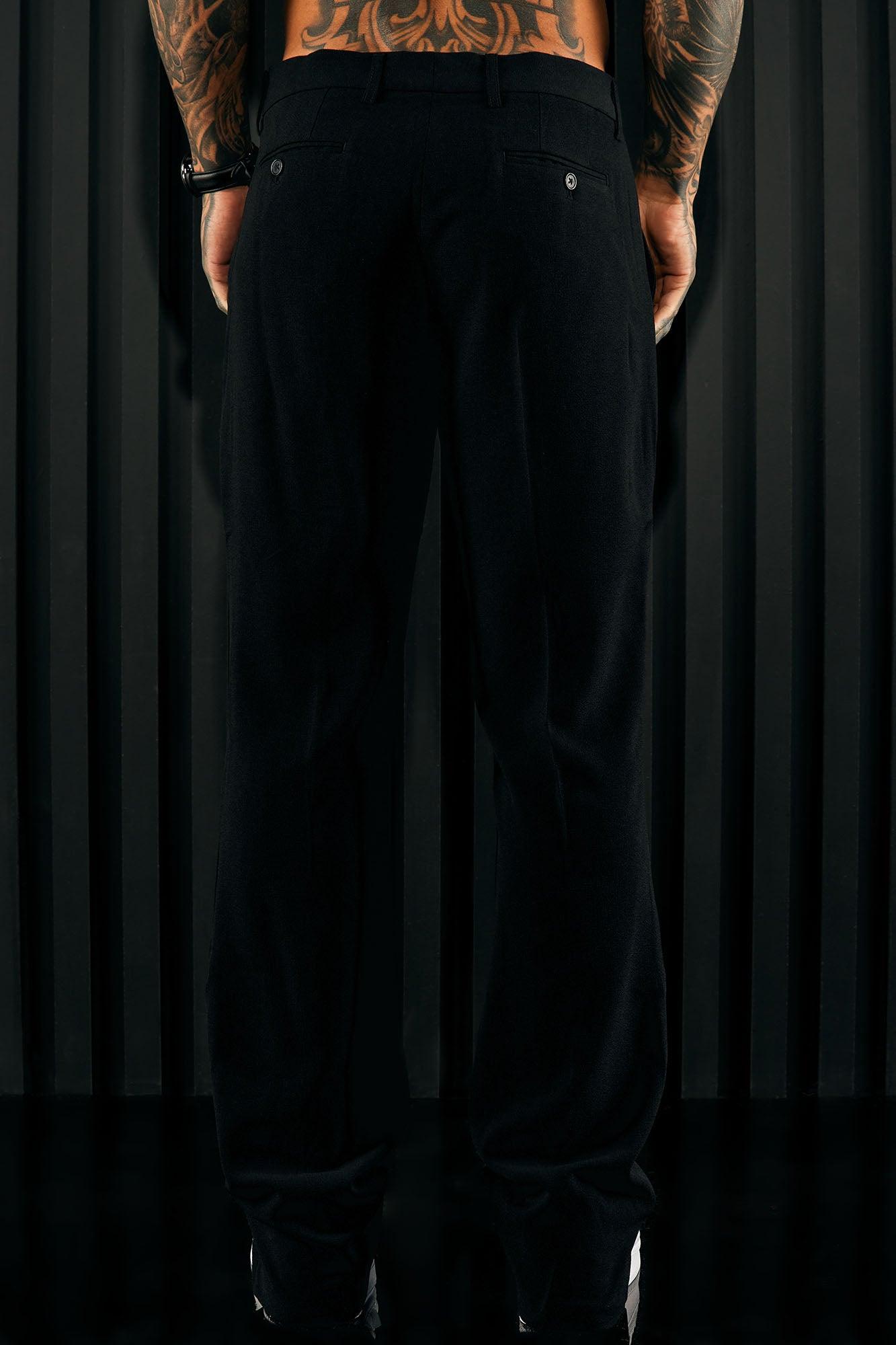 Golden Hour Slit Slim Flare Trousers - Black Product Image