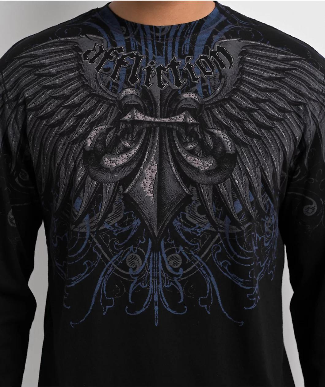 Affliction Ice Blade Black Long Sleeve T-Shirt Product Image
