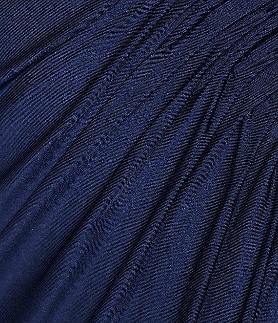 GB Social Jersey Ruched Lace-Up Back Long Dress Product Image