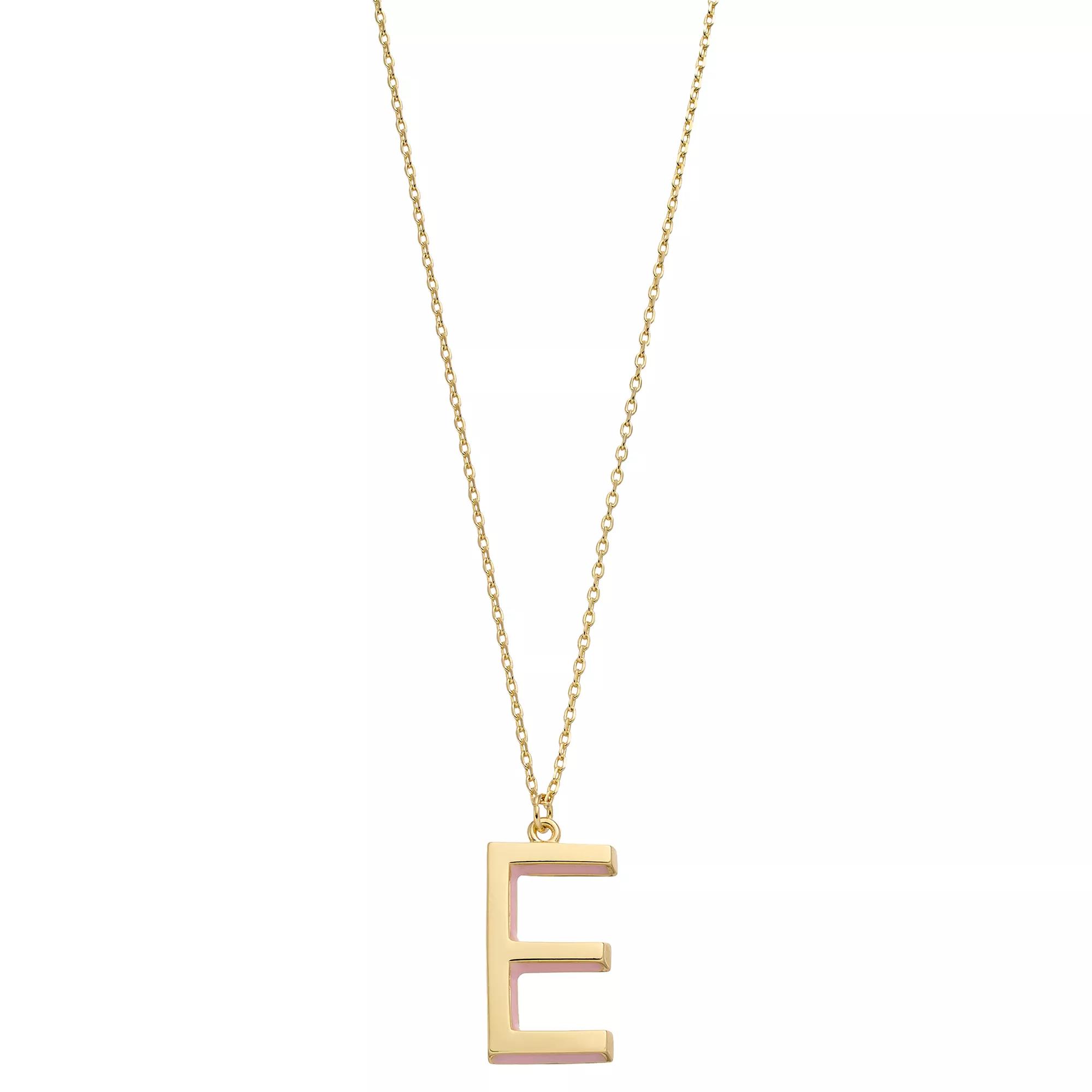 City Luxe Gold Tone Initial Charm Pendant Necklace, Women's, Size: 18", Gold Tone E Product Image