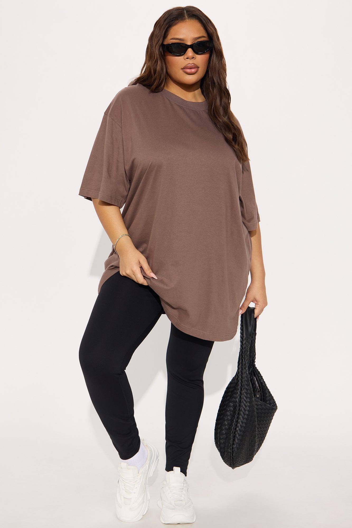 The Oversized Boyfriend Tee - Brown Product Image