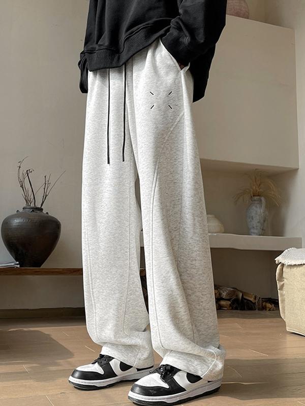 Men's Solid Drawstring Silhouette Sweatpants Product Image