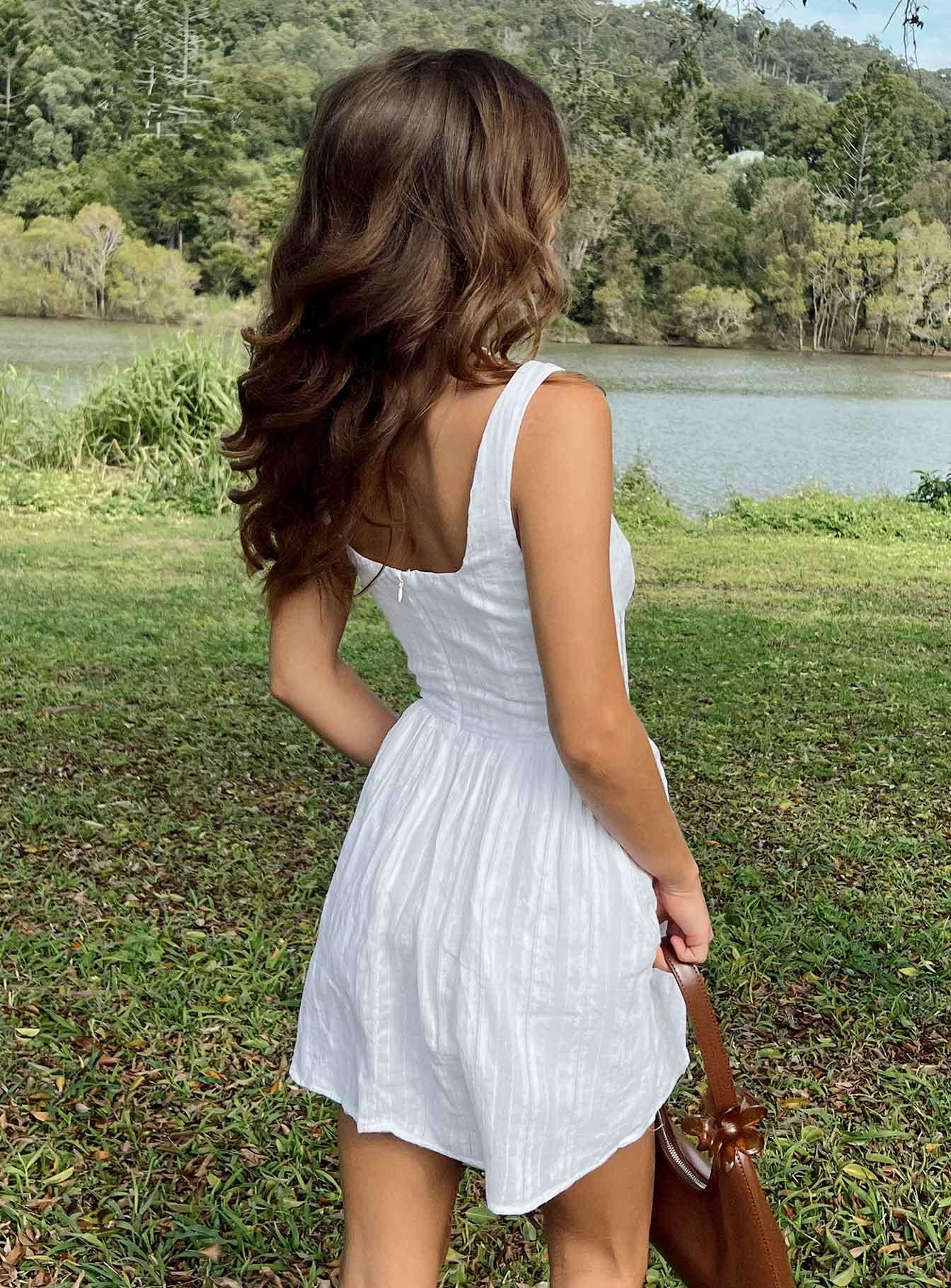 Lorinda Mini Dress White Low Impact Product Image