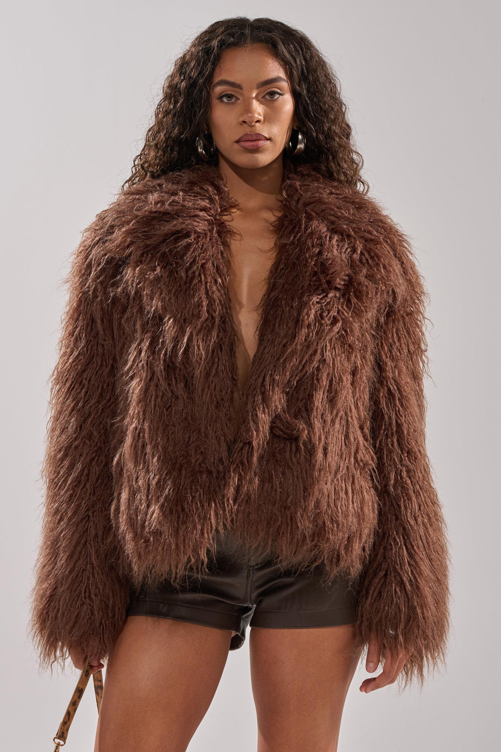 SHORT N SWEET FAUX FUR COAT Product Image