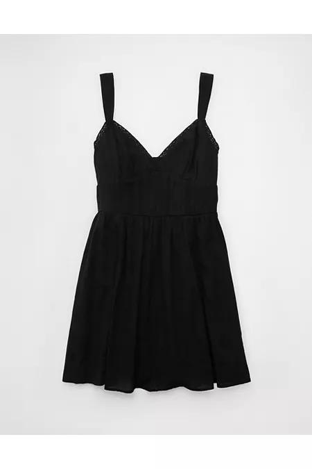 AE V-Neck Eyelet Mini Dress Women's Product Image