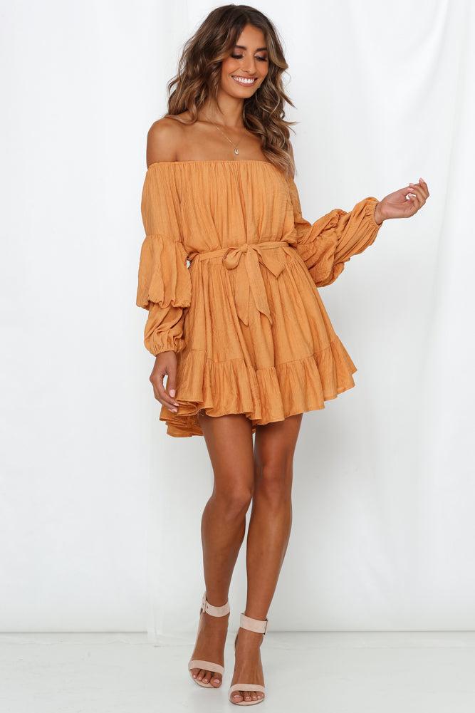 Always The Love Songs Dress Tan Product Image