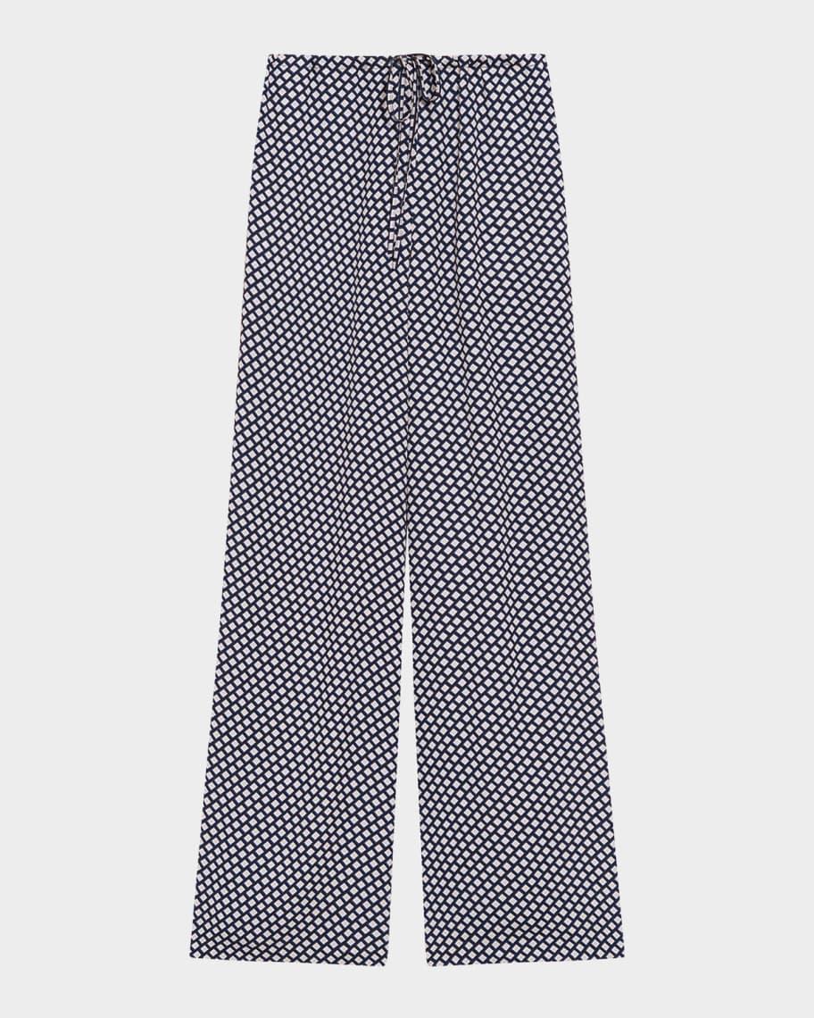 Geometric Drawstring Pull-On Pants Product Image