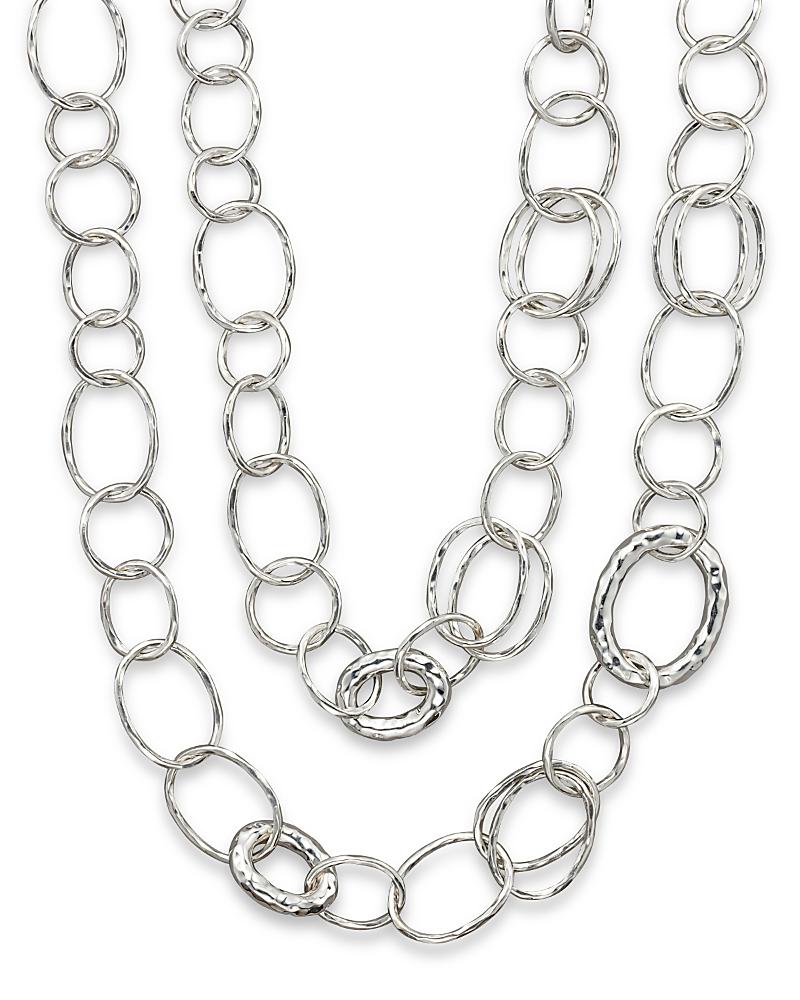 Long Hammered Bastille Necklace in Sterling Silver Product Image