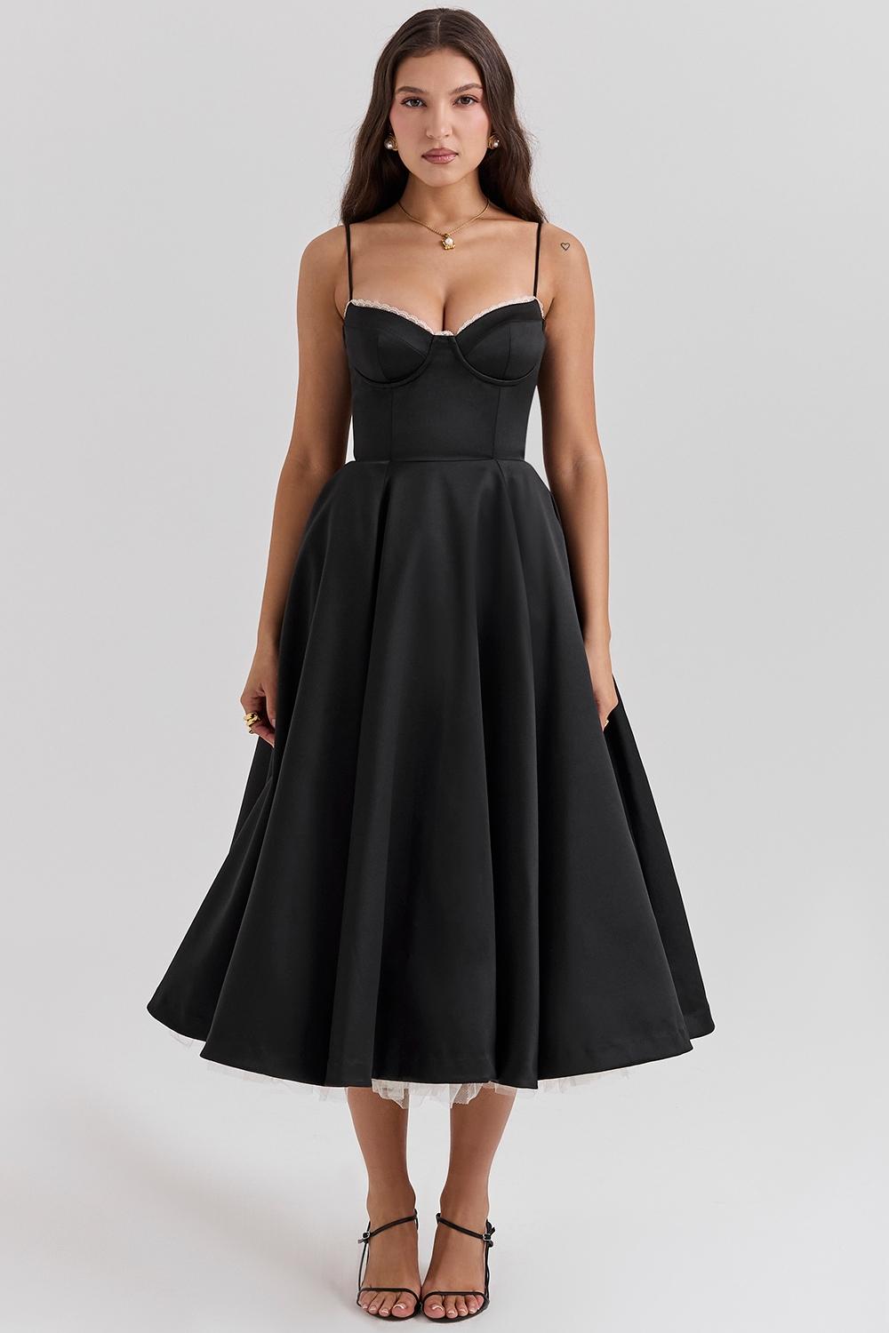 Mademoiselle  black tulle midi dress Product Image