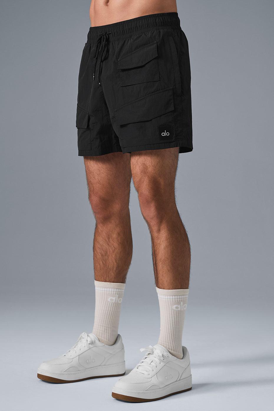 7" Crinkle Nylon Excursion Cargo Short - Black Product Image
