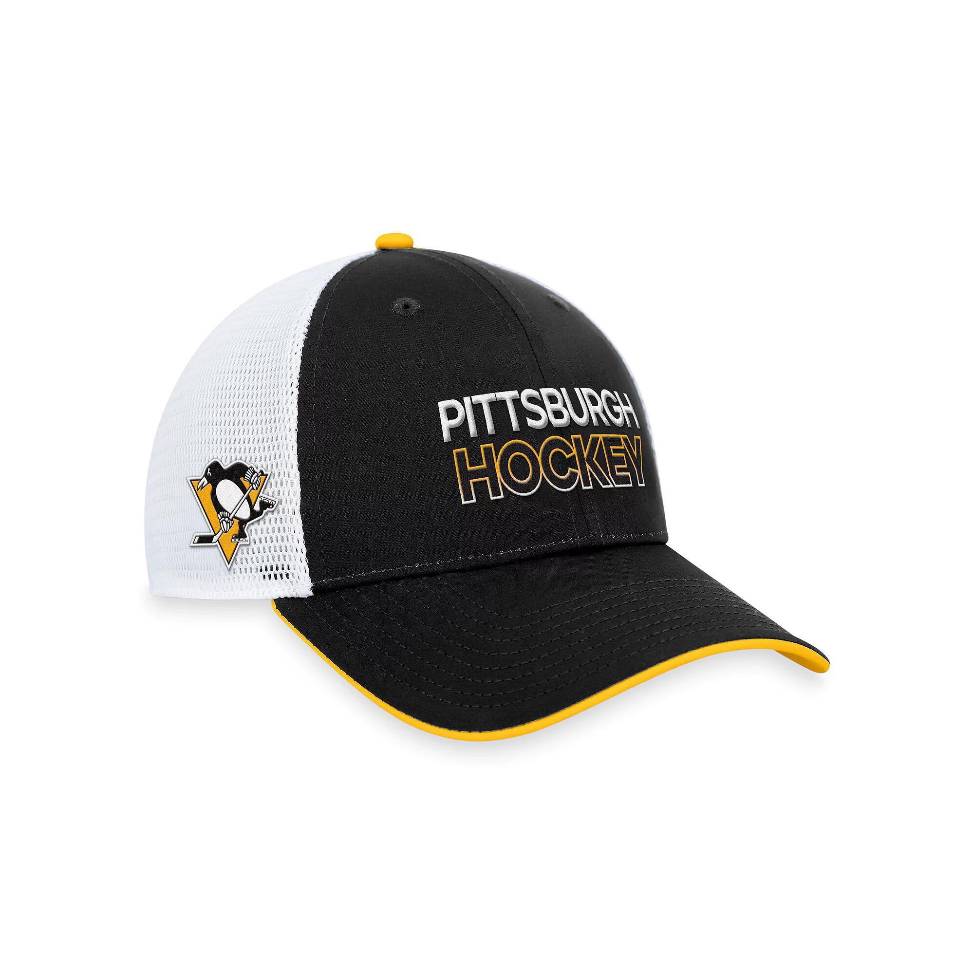 Men's Fanatics Branded  Black Pittsburgh Penguins Authentic Pro Rink Trucker Adjustable Hat Product Image