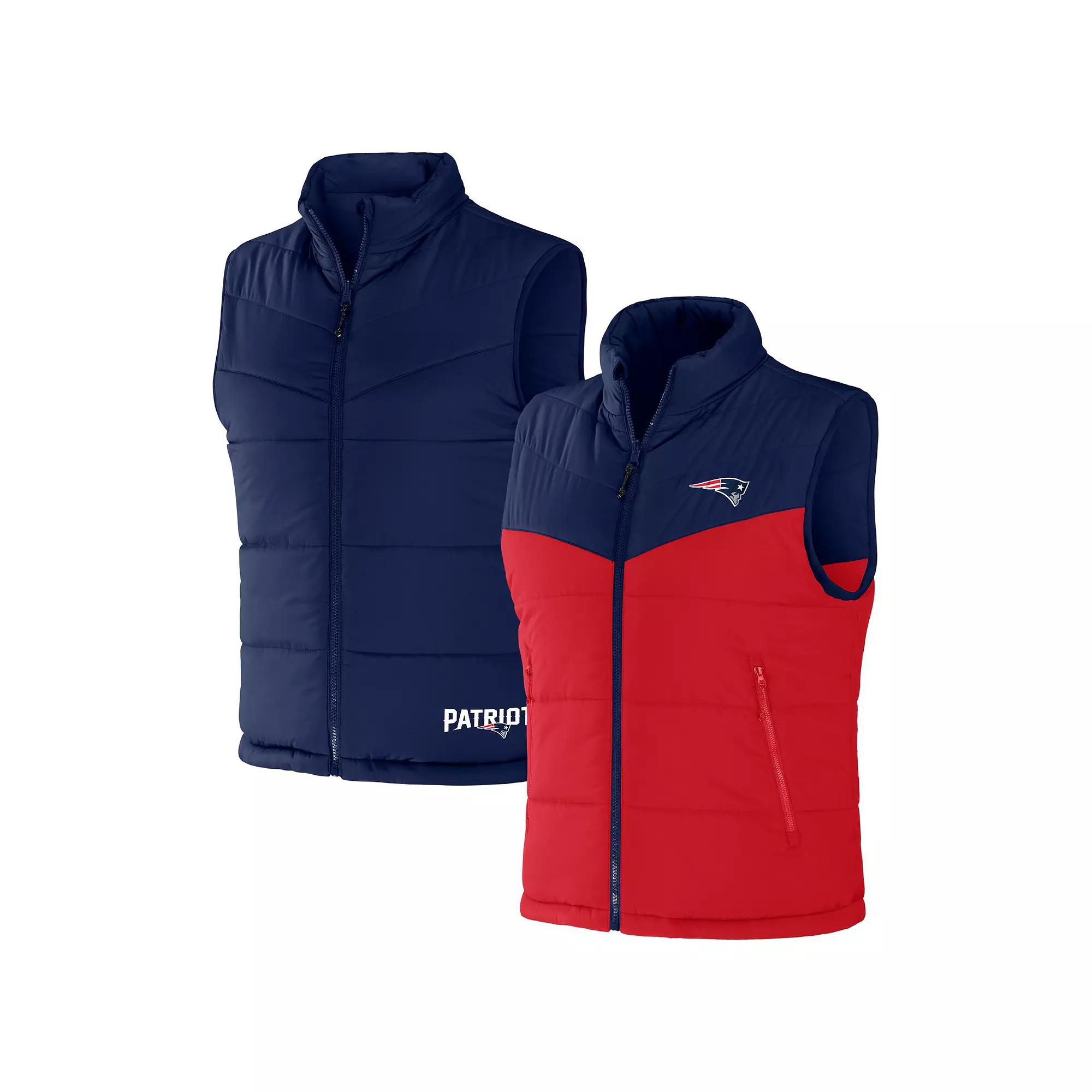 Men's NFL x Darius Rucker Collection by Fanatics Navy New England Patriots Colorblocked Full-Zip Vest, Size: XL, Blue Product Image