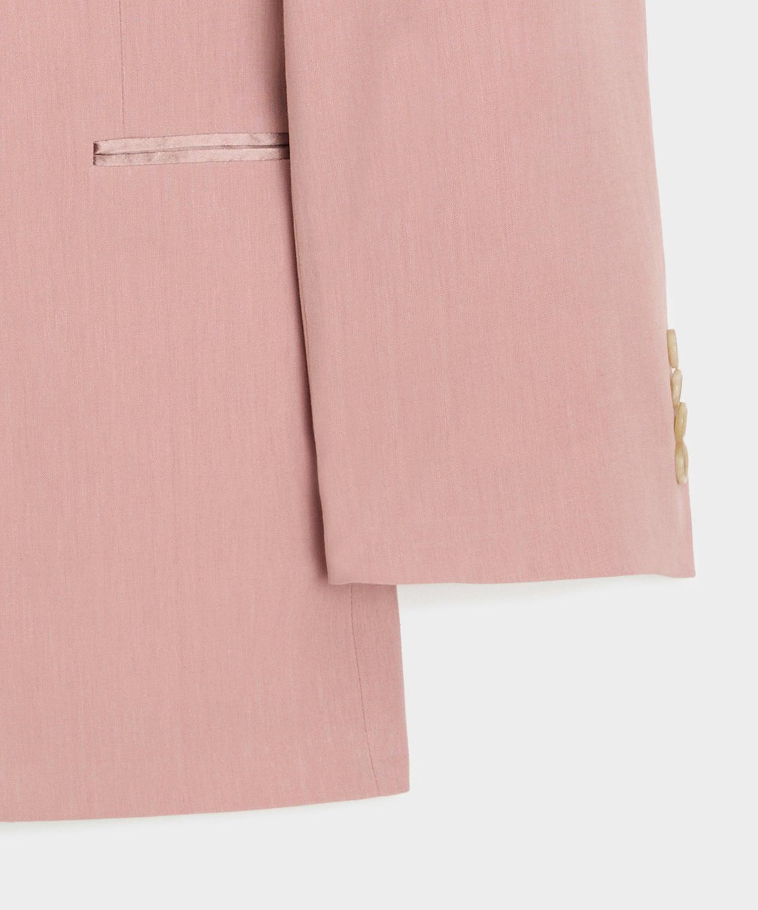 Relaxed Italian Sueded Linen Double-Breasted Tuxedo Jacket Product Image