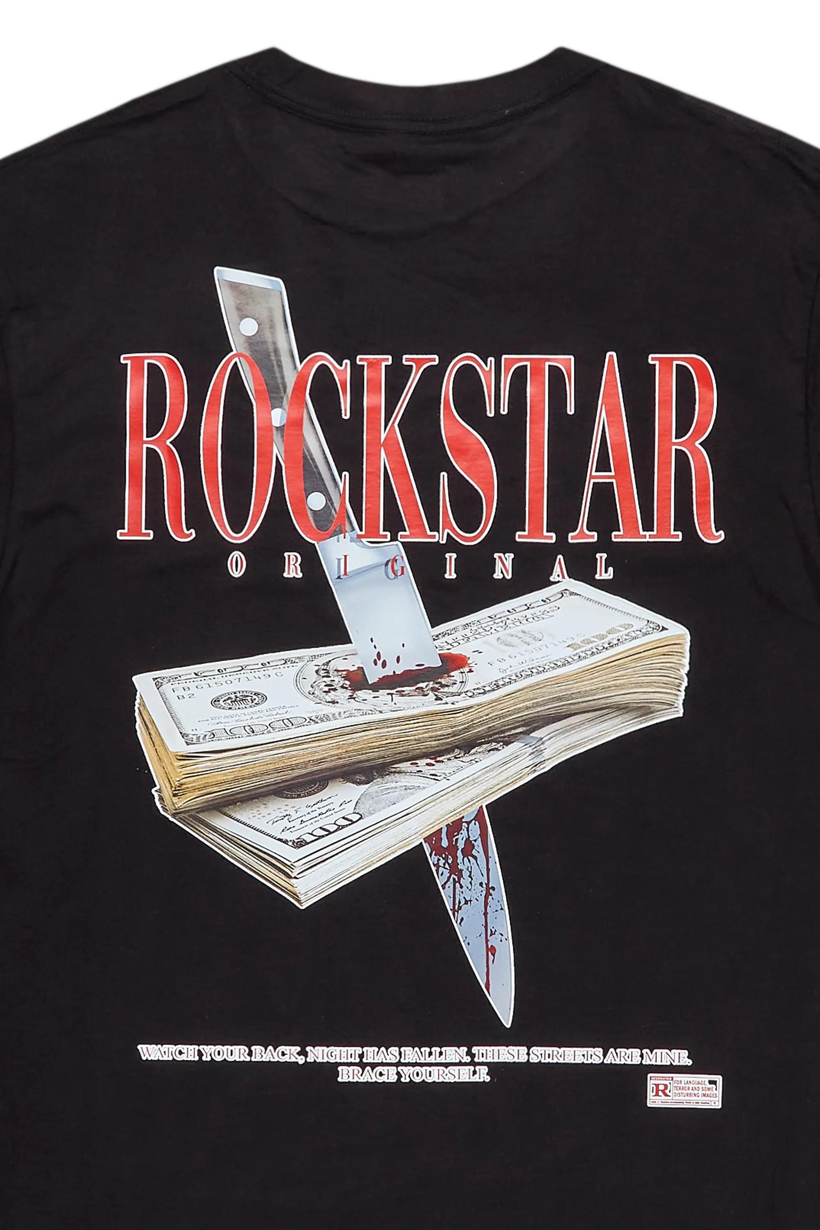 Dayte Nite Black Graphic T-Shirt Male Product Image