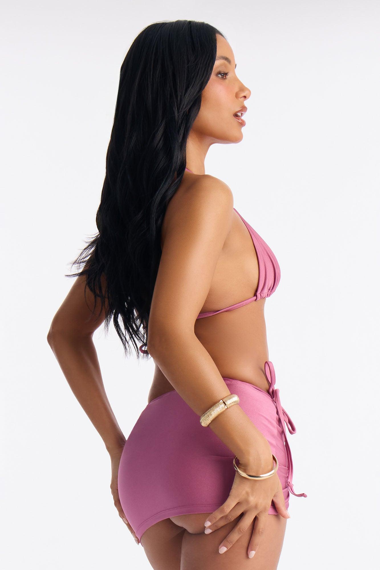 Teresa Sun Hardware 3 Piece Bikini Skirt Set - Purple Female Product Image