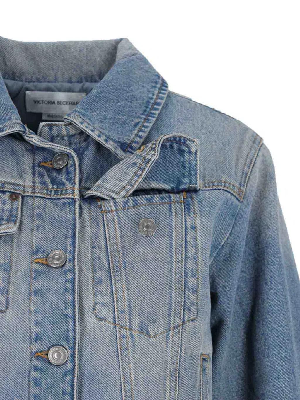 VICTORIA BECKHAM Padded Denim Jacket In Blue Product Image