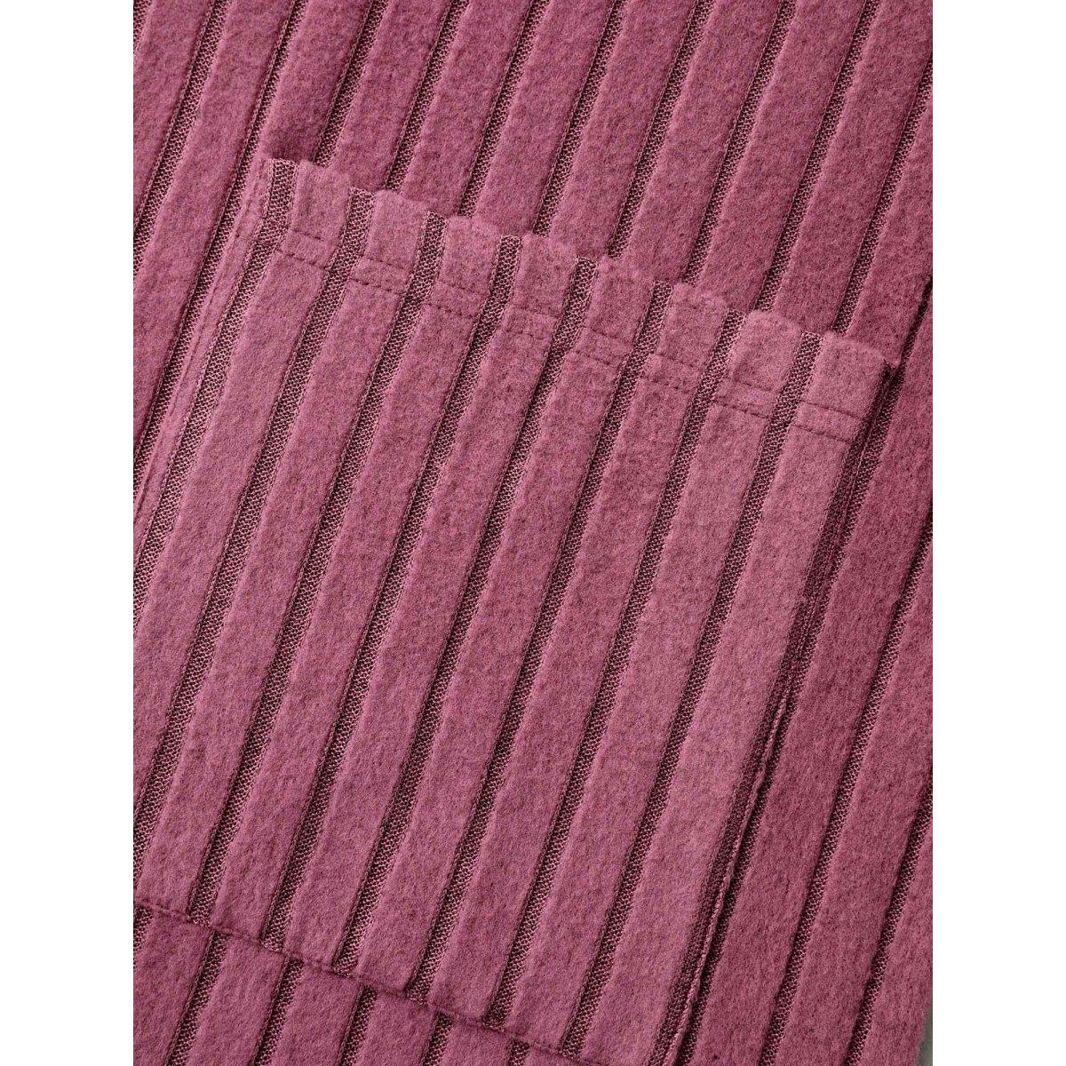 Plus Size Pit Strip Knit Open Front Cardigan Women Beanpastepowder Texture Loose Patch pocket Everyday Jackets BloomChic 26/4X Product Image