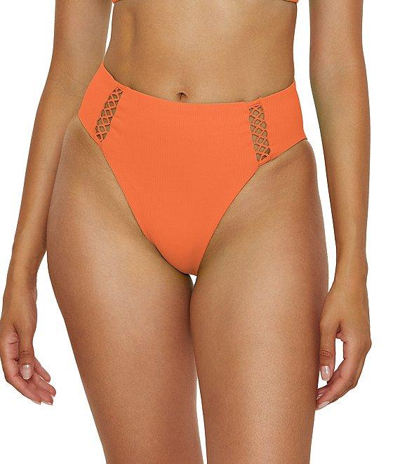 Becca By Rebecca Virtue Modern Edge Fine Ribbed Texture High Waist Swim Bottom Product Image