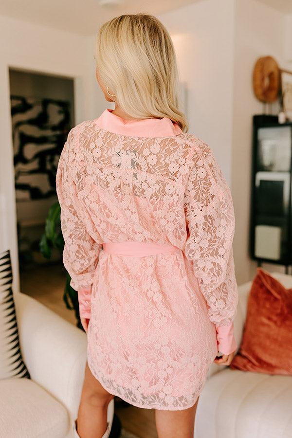 It's In The Details Lace Mini Dress in Blooming Dahlia Product Image