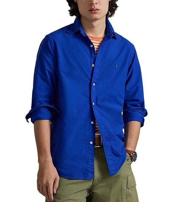 Polo Ralph Lauren Solid Garment-Dye Oxford Classic Fit Long Sleeve Woven Shirt Product Image
