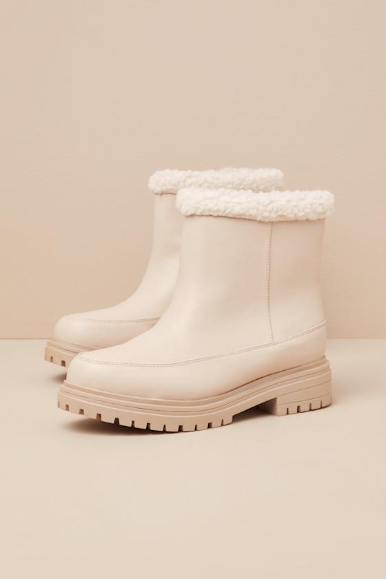 Makie Cream Faux Fur Booties Product Image