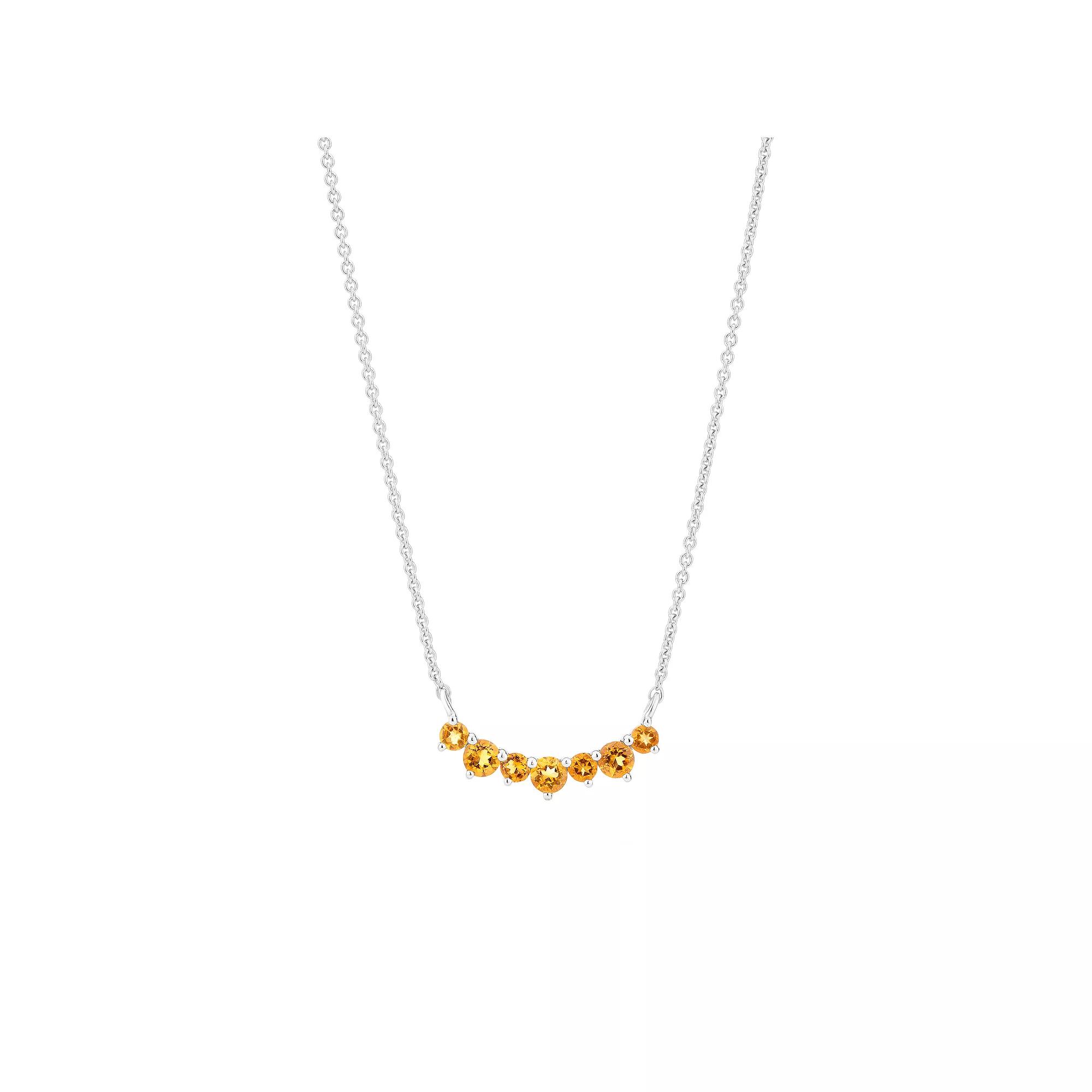 Gemistry 14k White Gold 7-Stone Amethyst Necklace, Women's, Size: 18" Product Image