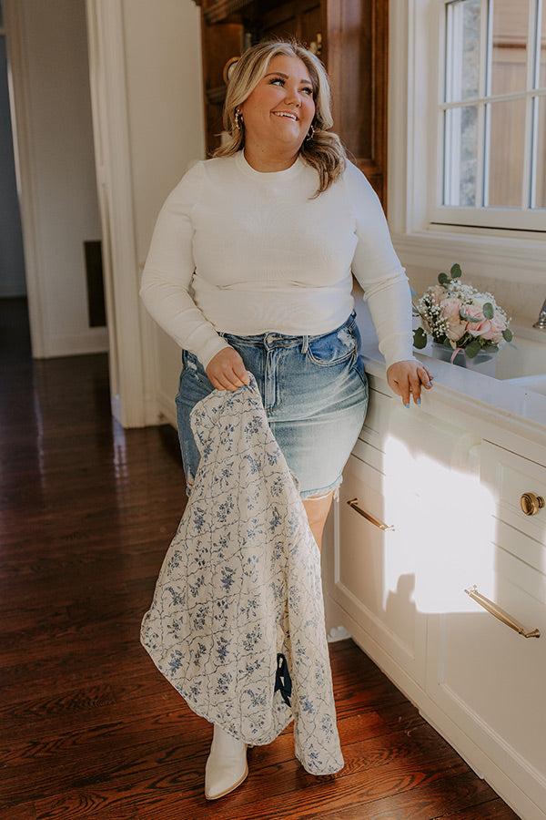 Breezy Chic Knit Sweater Top in Ivory Curves Product Image