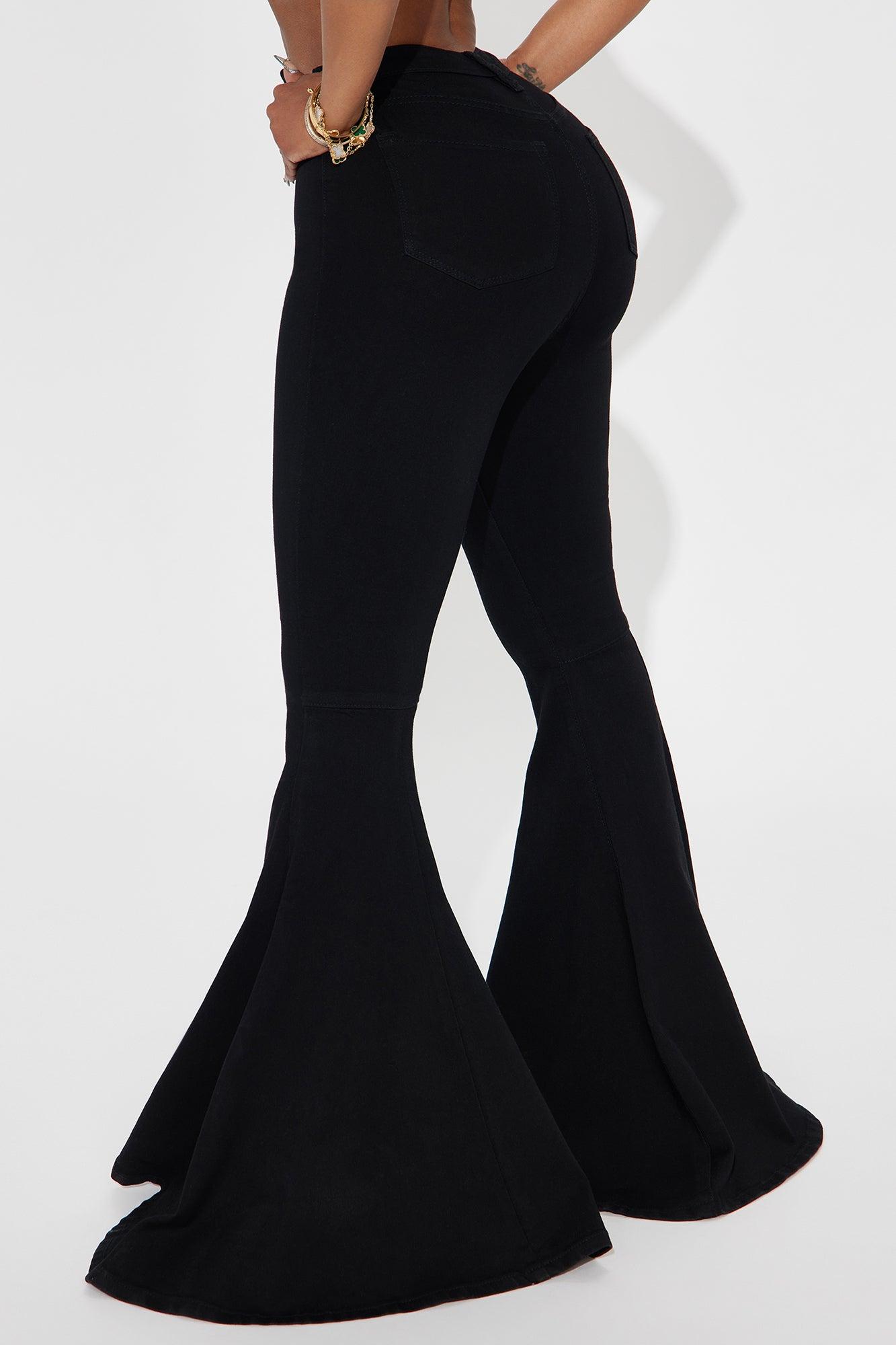 Astria Stretch Extreme Flare Jeans - Black Wash Product Image