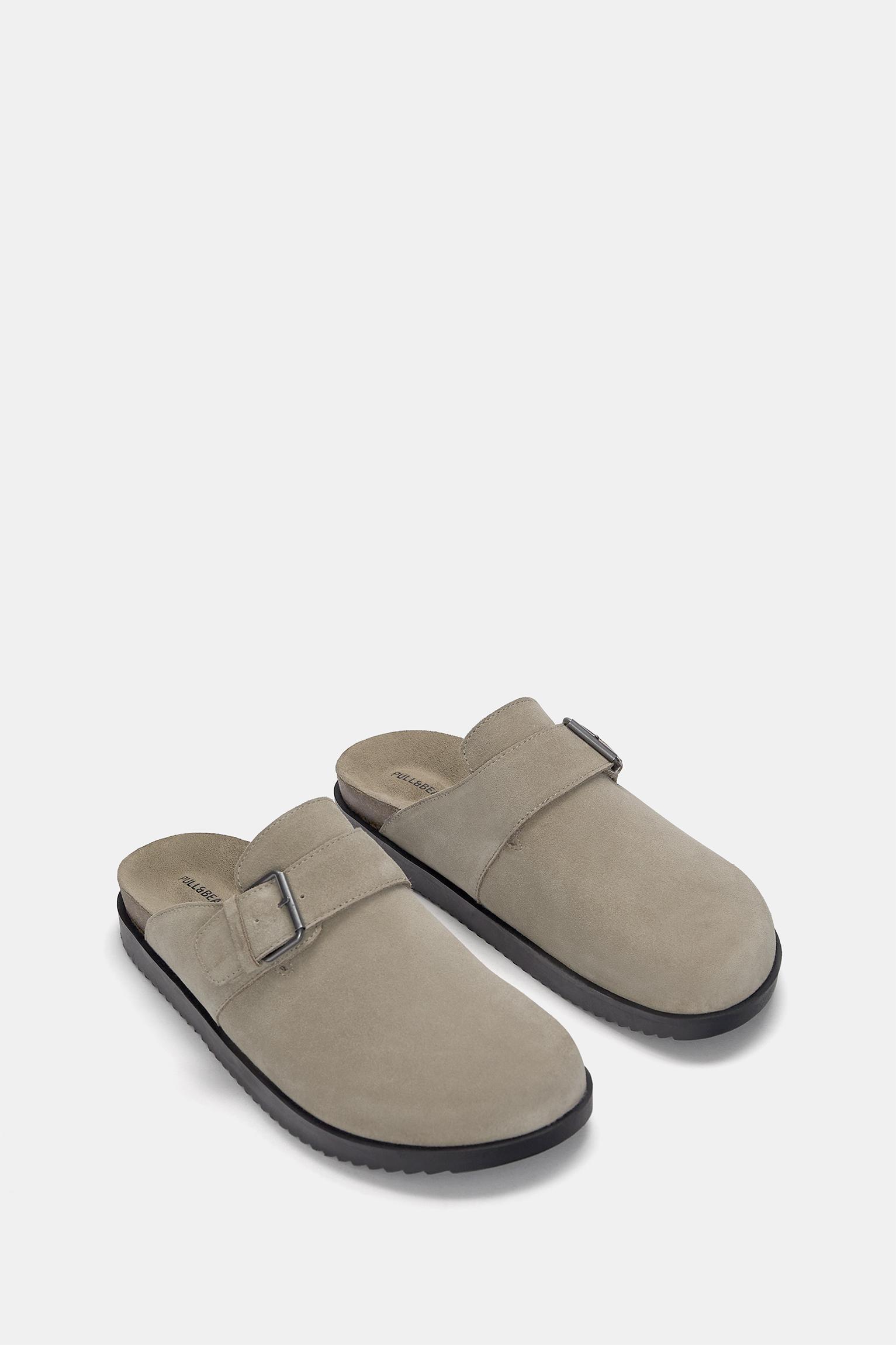Leather clogs with buckle Product Image