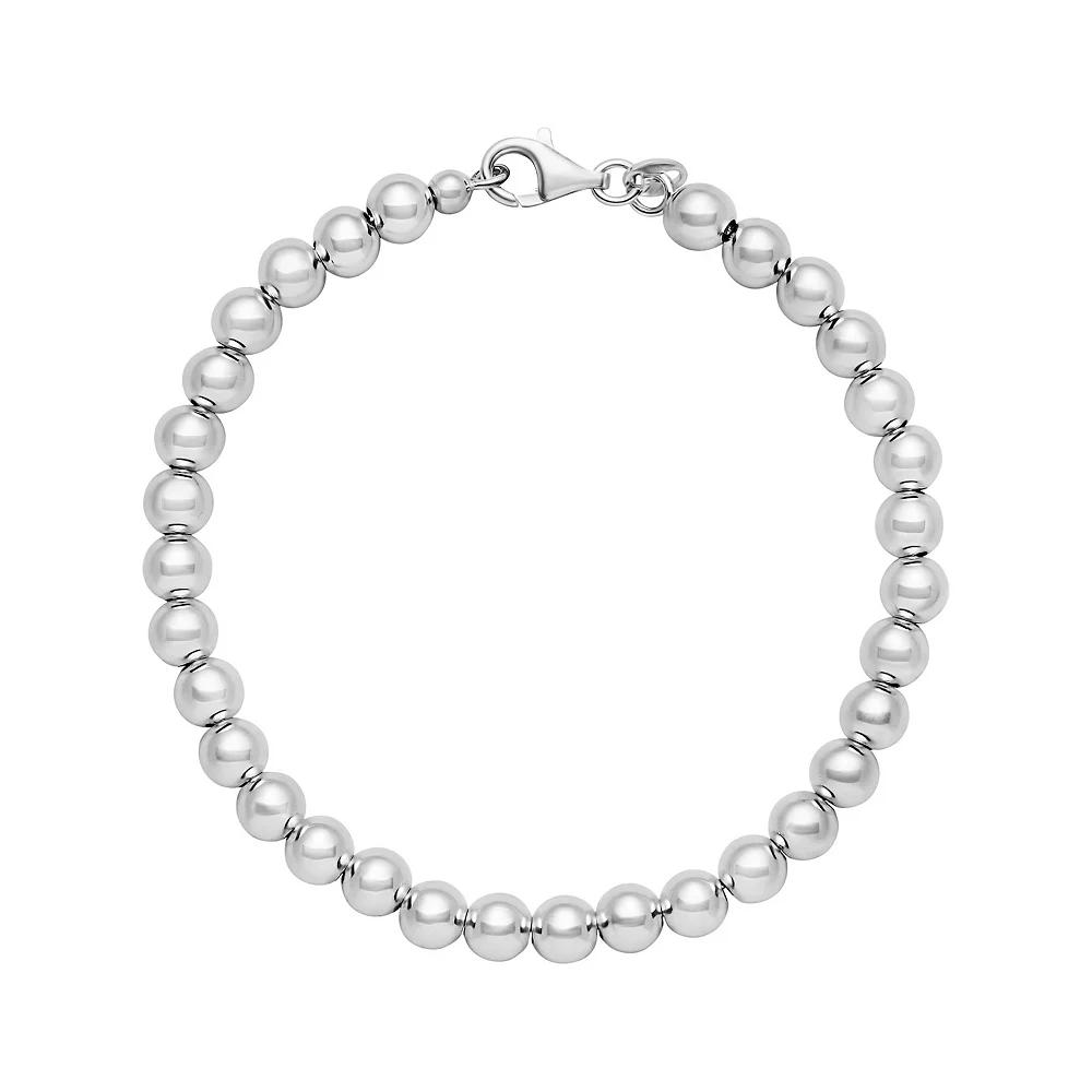 PRIMROSE Sterling Silver Polished 6 mm Beads Bracelet, Women's, Size: 8" Product Image