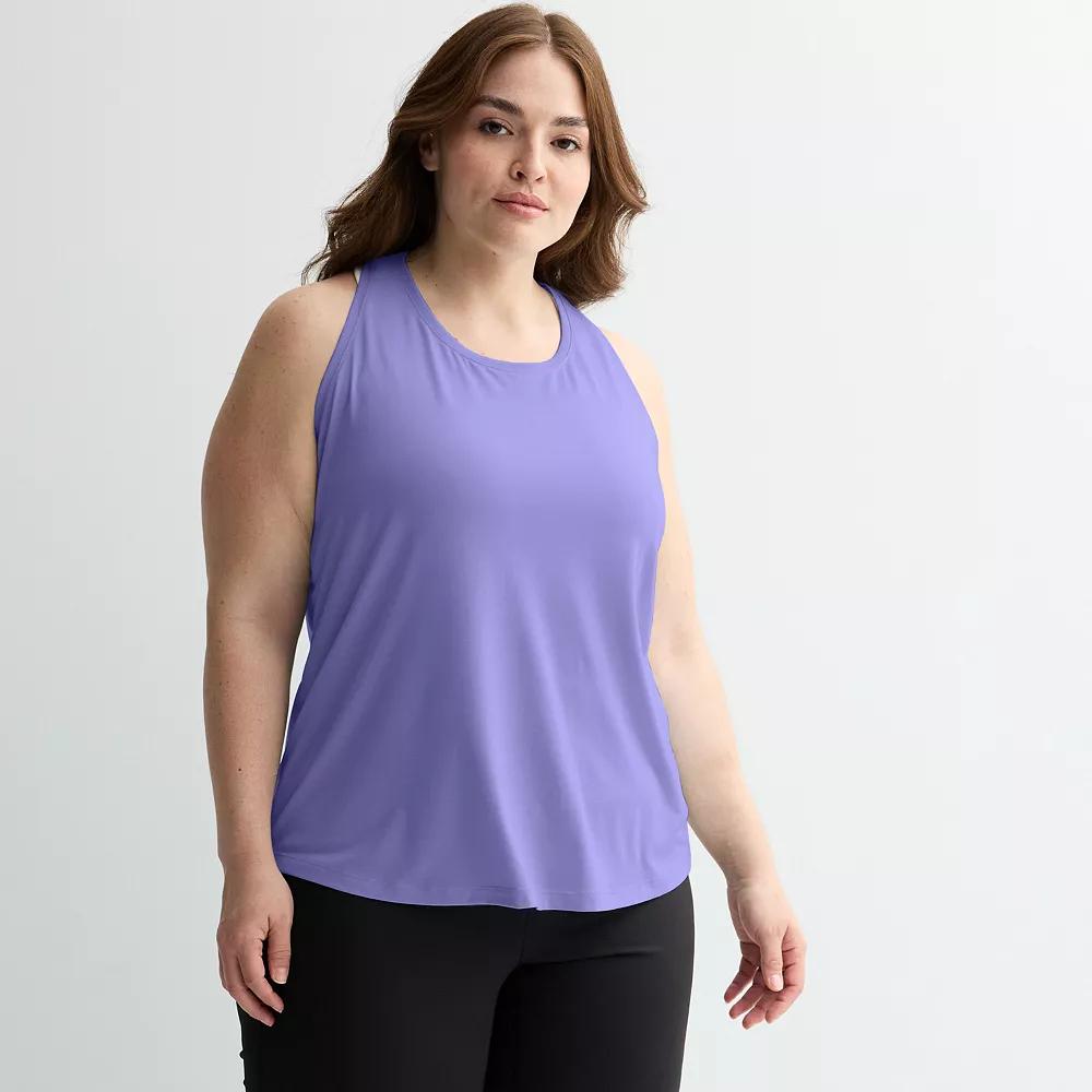 Plus Size Tek Gear® Racerback Tank Top, Women's, Size: 1XL, Peyton Purple Product Image