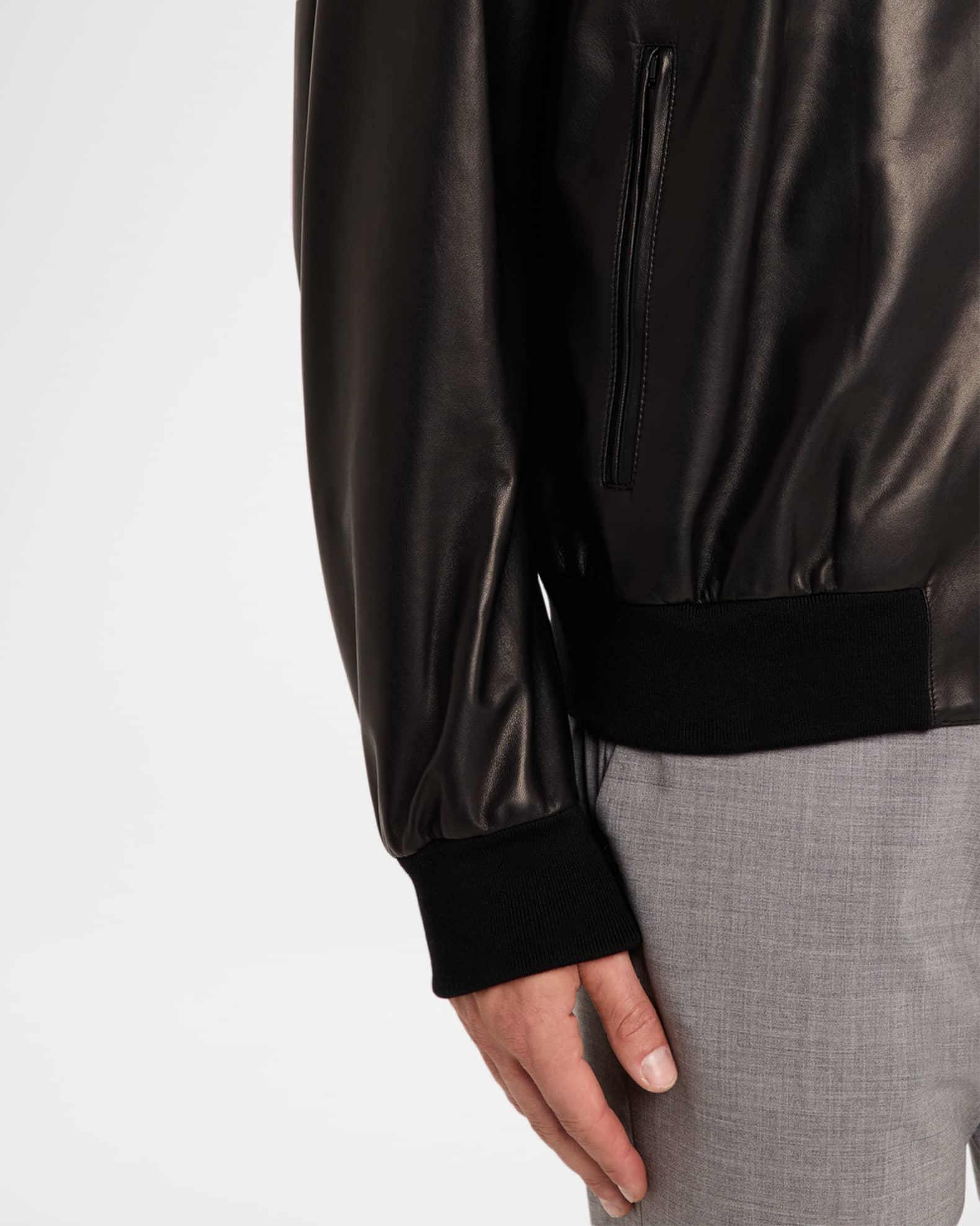 Men's Napa Leather Full-Zip Bomber Jacket Product Image