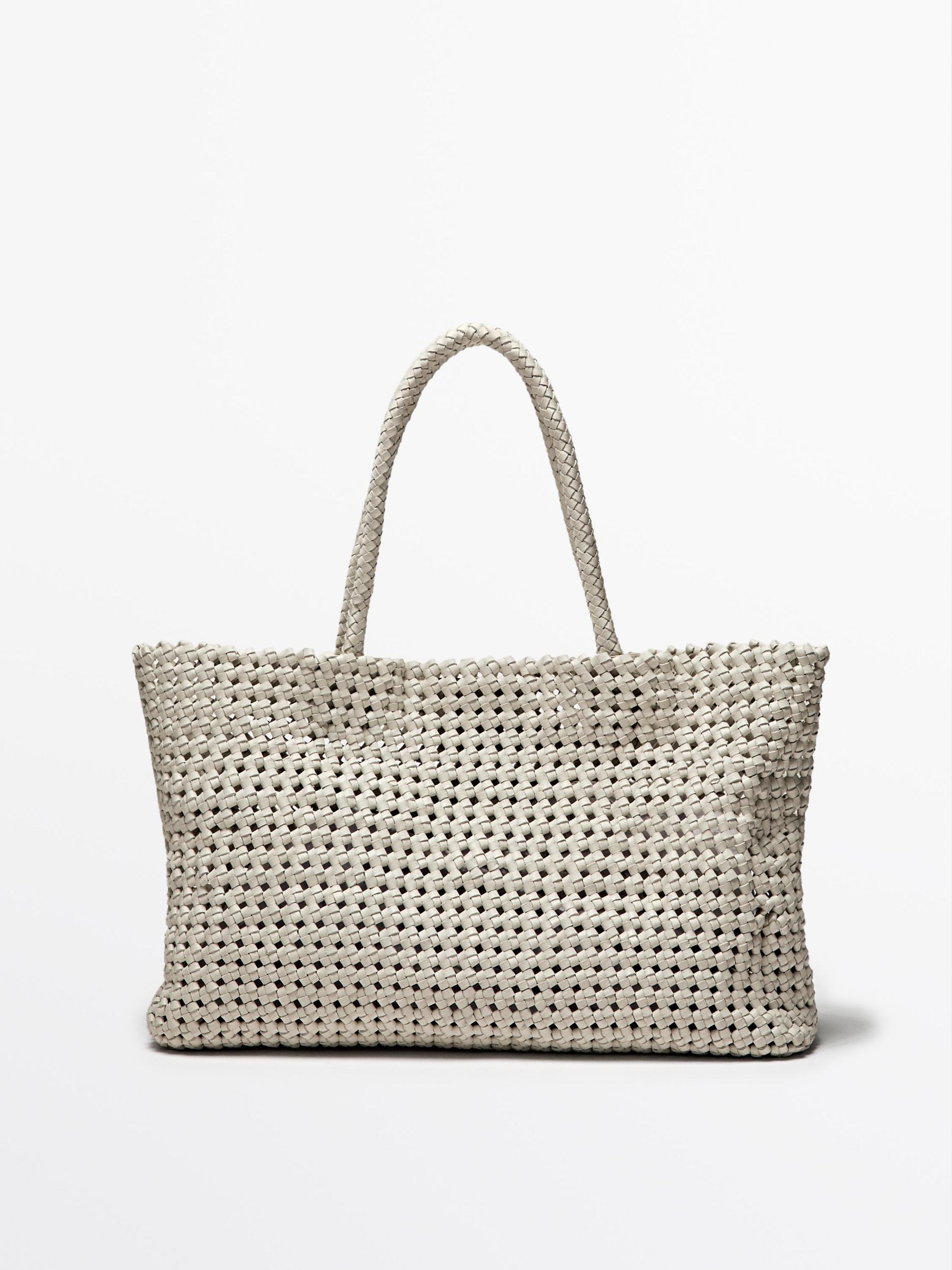 Braided nappa leather shopper bag Product Image