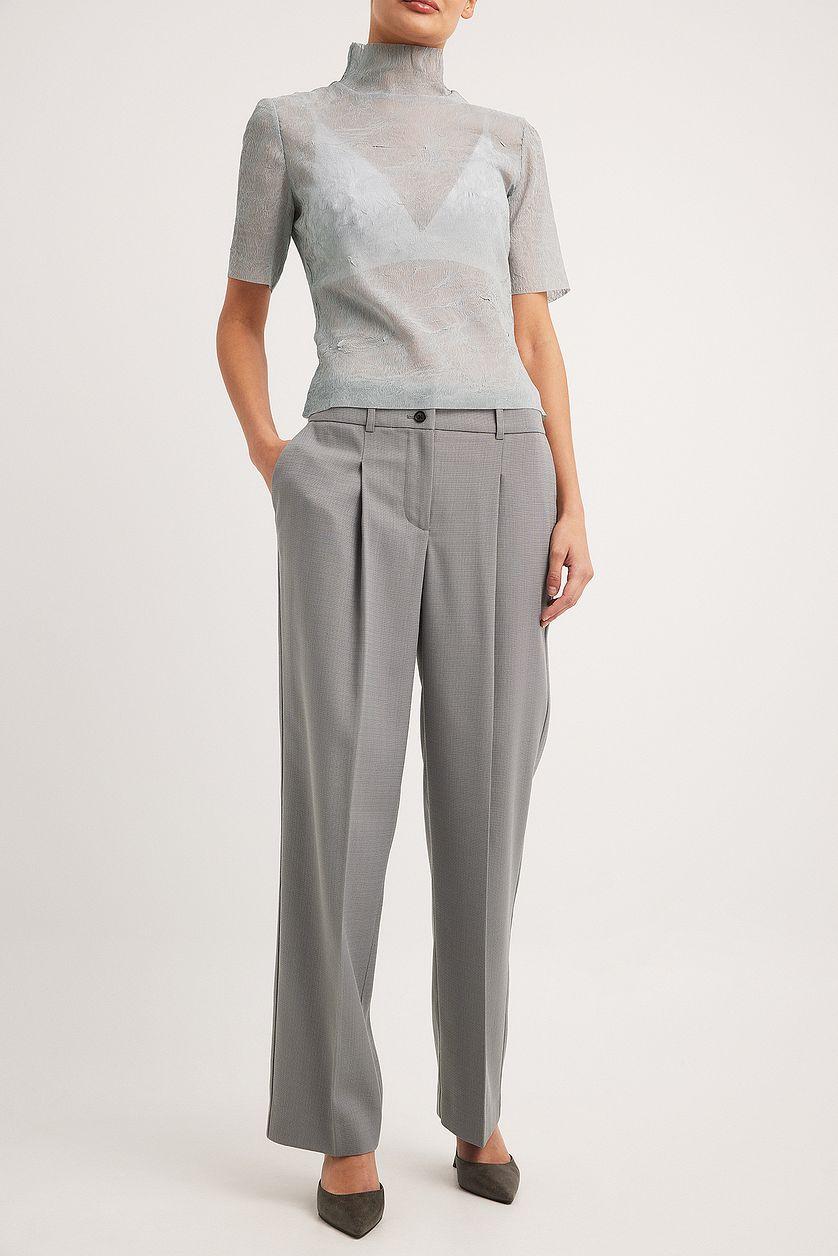 Loose Mid Waist Trousers Product Image