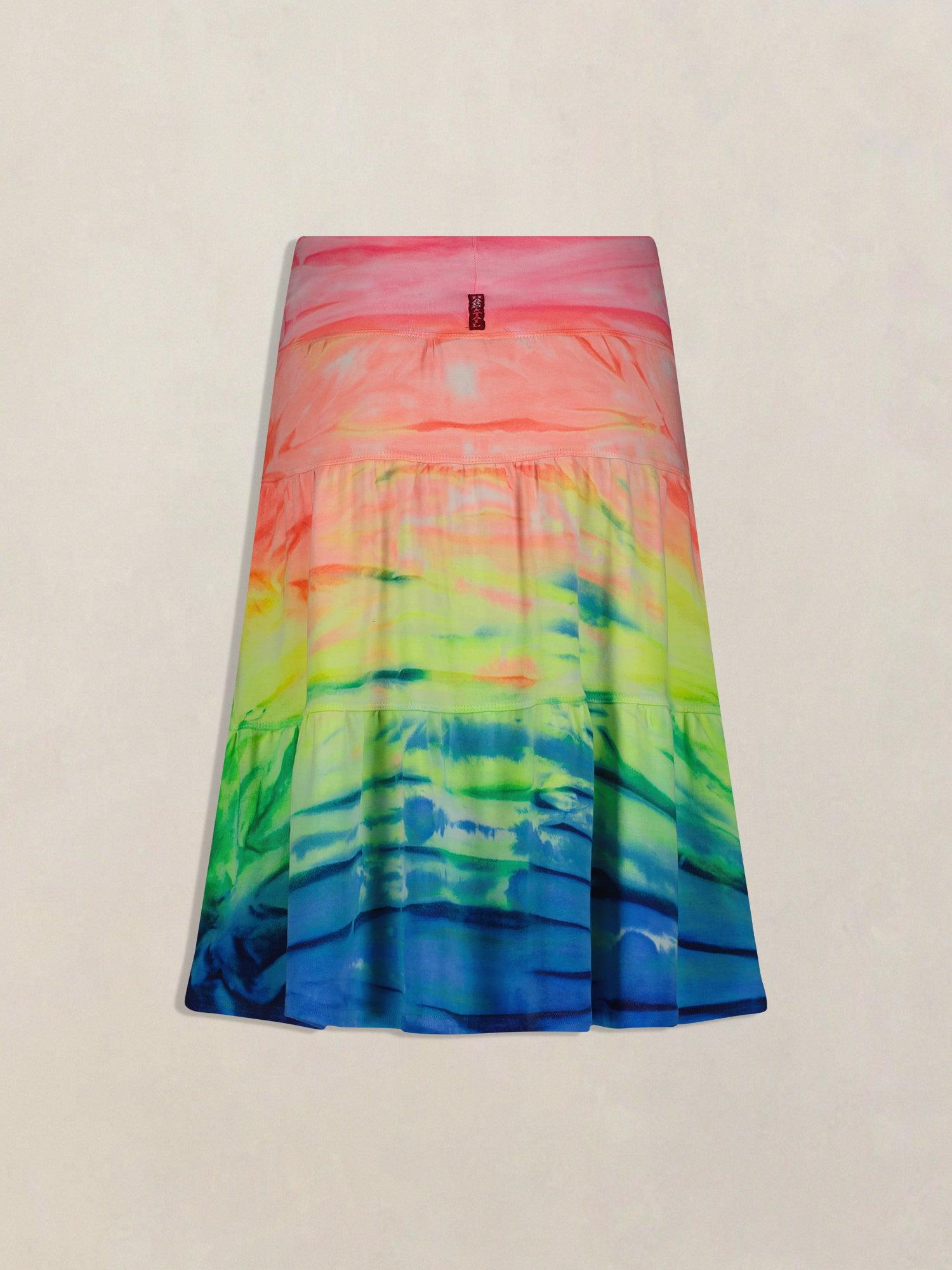 Hard Tail Tiered Knee Length Skirt T-229 Product Image
