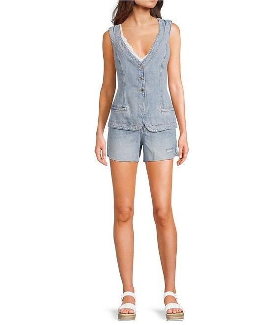 Guess Coordinating Mid Rise Relaxed Fit 15#double; Inseam Midi Shorts Product Image